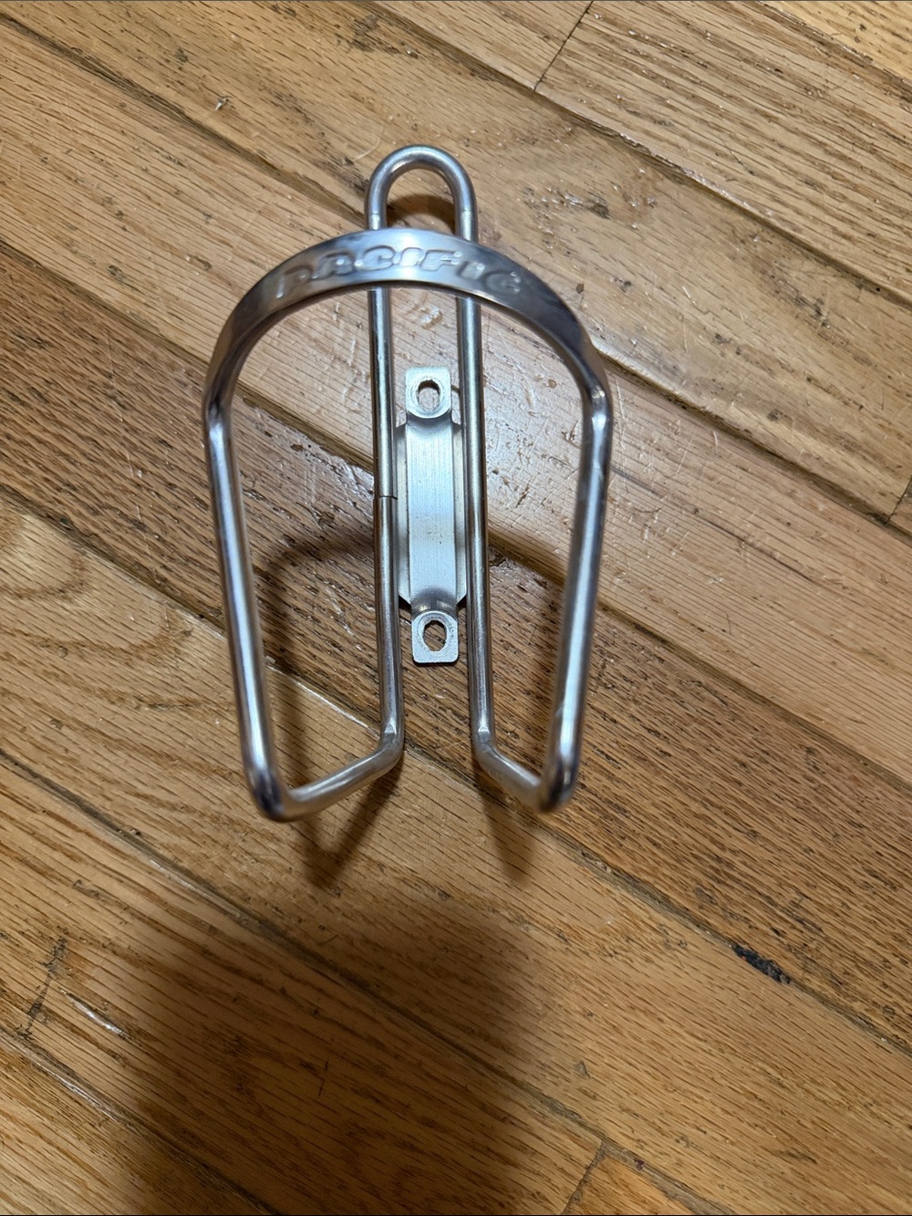 PACIFIC Aluminum Bicycle Water Bottle Cage in Sleek Silver Finish.